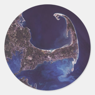 Sticker Rond Photographie de satellite de Cape Cod