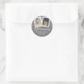 Sticker Rond Photos du 25e anniversaire du Mariage d'argent (Sac)