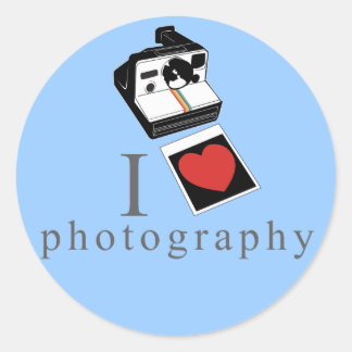 Sticker Rond Photos du coeur