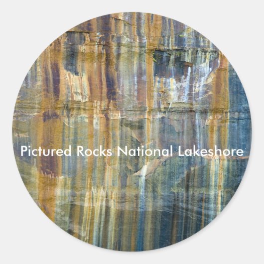 Sticker Rond Photos Rocks National Lakeshore (Devant)
