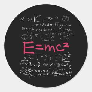 Sticker Rond Physique et formules mathématiques EMC2
