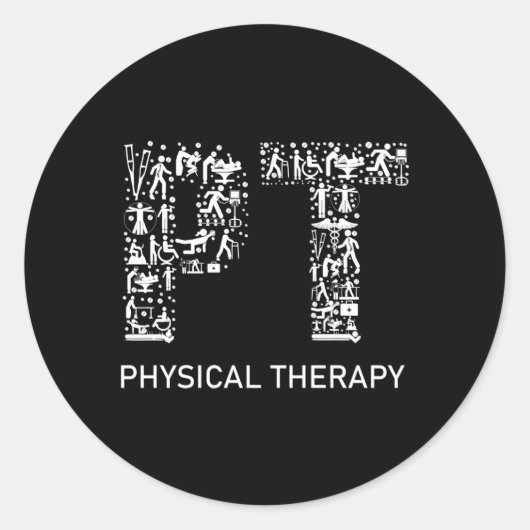 Sticker Rond Physothérapeute Physiothérapie Pt Mois (Devant)