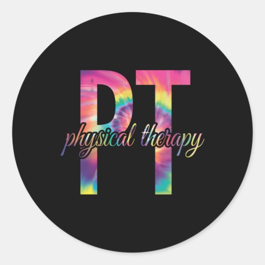 Sticker Rond Physothérapie Cravate-Dye Pt Thérapie physique (Devant)
