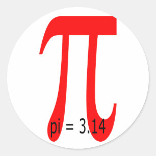 Sticker Rond pi = 3 14159 265