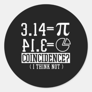Sticker Rond Pi 3.14 Math Happy 14 Mars Anniversaire Coïncidenc