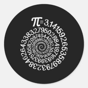 Sticker Rond Pi = 3,14 Spiral Math Science Geek 3,14 Pi Day Ste