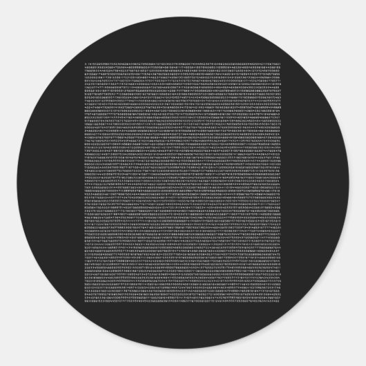 Sticker Rond Pi 5000 Chiffres Pi Jour Enseignant Mathématicien (Devant)