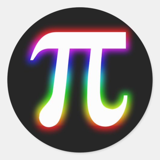 Sticker Rond Pi brillant coloré | Maths (Devant)