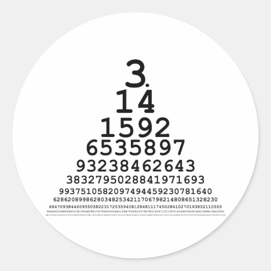 Sticker Rond Pi Chart — Cadeaux mathématiques et t-shirts (Devant)