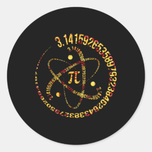 Sticker Rond Pi Day Atom Pi 3.14 Science Math Lover