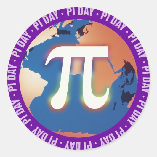 Sticker Rond Pi Day sur Terre | maths (Devant)