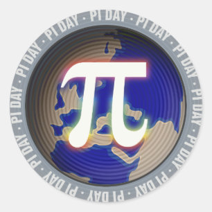 Sticker Rond Pi Day sur Terre   maths