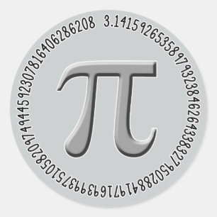 Sticker Rond Pi en argent