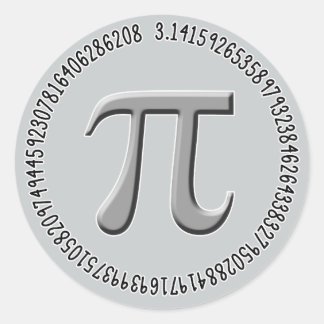Sticker Rond Pi en argent