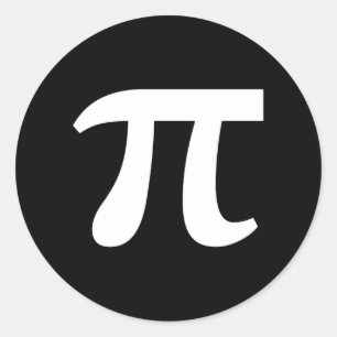 Sticker rond Pi en écriture blanche