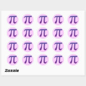 Sticker Rond Pi en violet (Feuille)