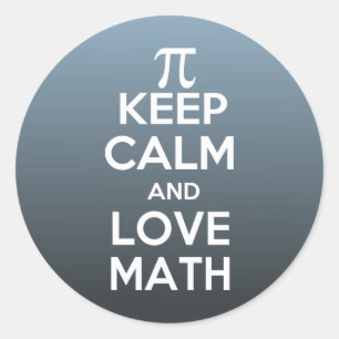 Sticker Rond Pi gardent le calme et les maths d'amour