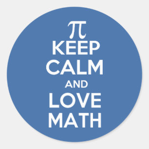 Sticker Rond Pi garder calme et amour mathématiques