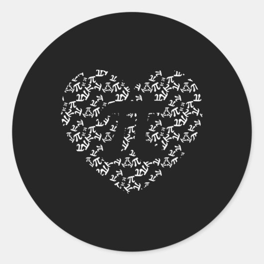 Sticker Rond Pi Math Enseignant Pi Coeur Forme Pi Jour (Devant)