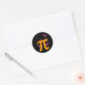 Sticker Rond Pi Math Funny Pi Day 3.14 Math Funny Flamant rose (Enveloppe)