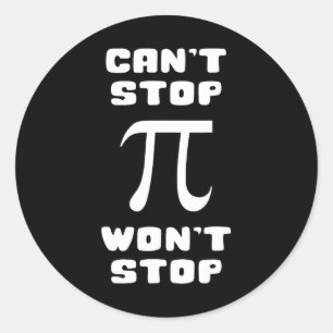 Sticker Rond Pi ne peut pas arrêter Wont arrêter Pi Jour 3.14 M