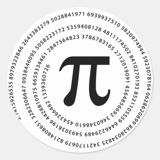 Sticker Rond Pi Number (Devant)