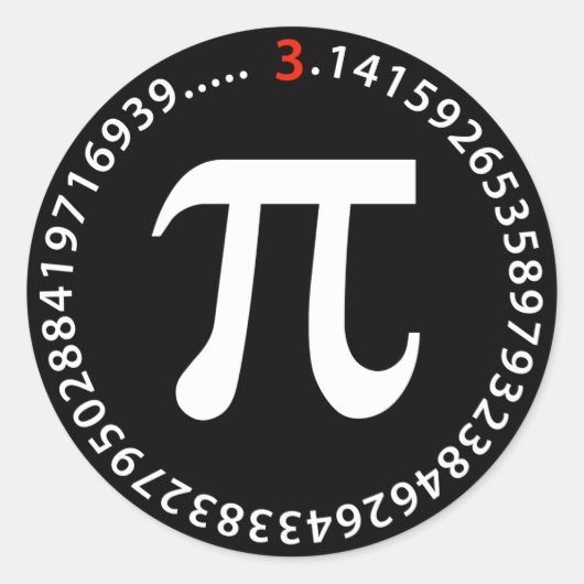 Sticker Rond Pi Number (Devant)