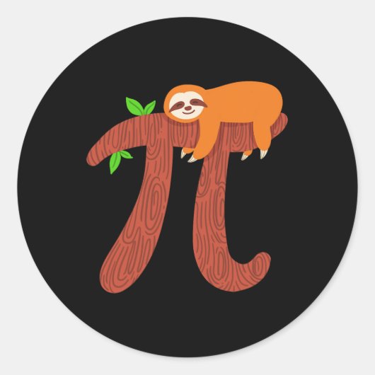 Sticker Rond Pi Sloth Math Mathematicique Enseignant Don (Devant)