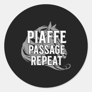 Sticker Rond Piaffe Page Répéter les sports équestres drôle dir