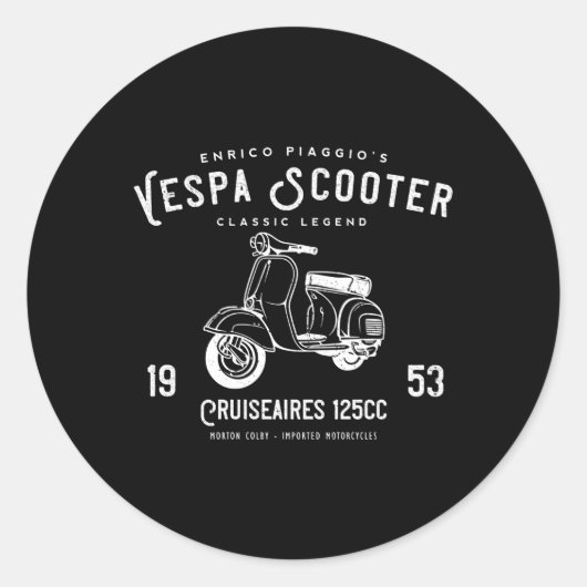 Sticker Rond Piaggio Scooter 1953 125Cc Original (Devant)