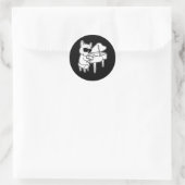 Sticker Rond Pianiste Piano Player Chien avec Piano (Sac)