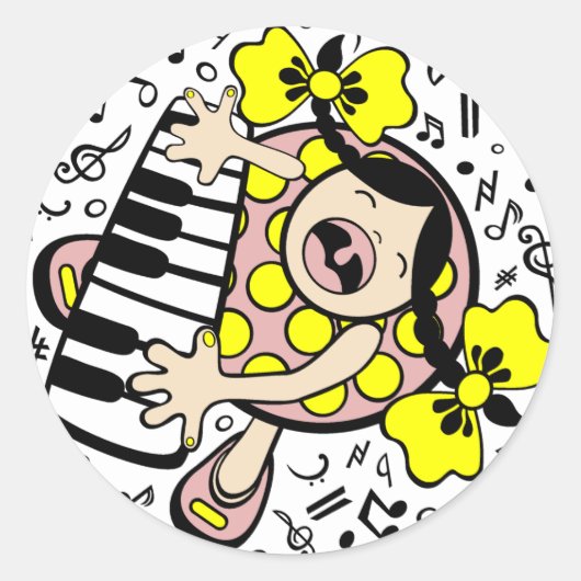Sticker Rond piano bébé (Devant)