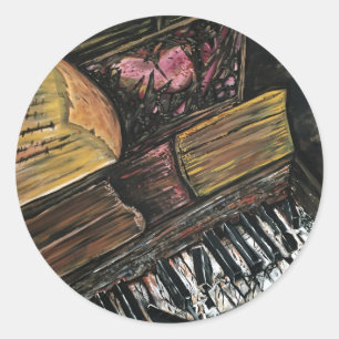 Sticker Rond Piano cassé