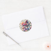 Sticker Rond Piano et Fleurs aquarelles (Enveloppe)