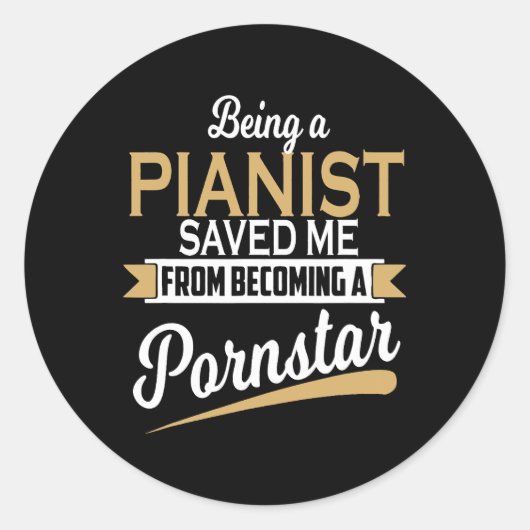 Sticker Rond Piano M'a sauvé (Devant)