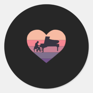 Sticker Rond Piano Piano Piano Piano Piano Grand Piano
