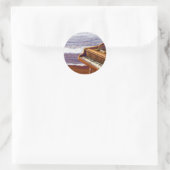 Sticker Rond Piano sur une plage (Sac)