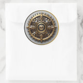 Sticker Rond Pic à vapeur Gear Steampunk #3 (Sac)