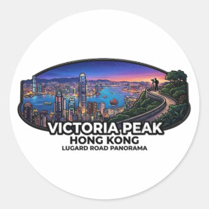 STICKER ROND PIC DE VICTORIA HONG KONG