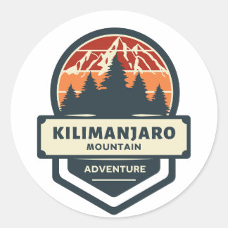Sticker Rond Pic du Kilimandjaro escalade et randonnée