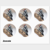 Sticker Rond Pic maculé mâle (Feuille)
