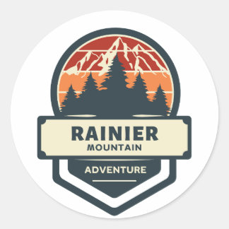 Sticker Rond Pic Rainier escalade et T-shirt randonnée