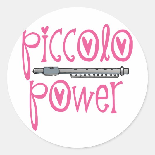 Sticker Rond Piccolo Power Pink (Devant)
