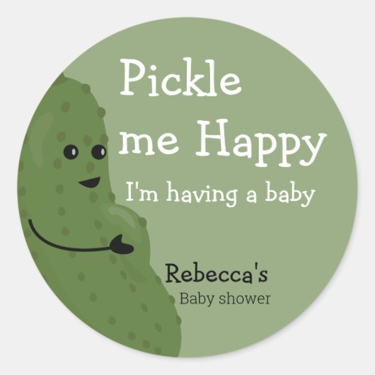 Sticker Rond Picke me Happy baby shower (Devant)
