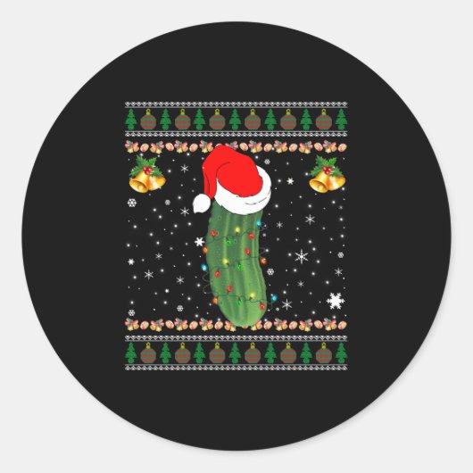 Sticker Rond Pickle de Noël - Douceur moche J'ai trouvé Pickle (Devant)