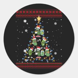 Sticker Rond Pickle Père Noël Xmas Arbre Casquette Pickle Fruit