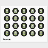 Sticker Rond Pickle Slu Pickles Canning Food Pickle (Feuille)