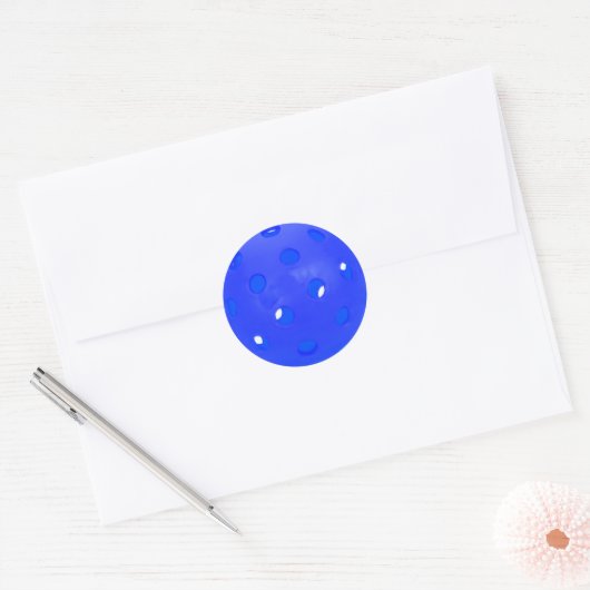 Sticker Rond Pickleball bleu néon (Enveloppe)
