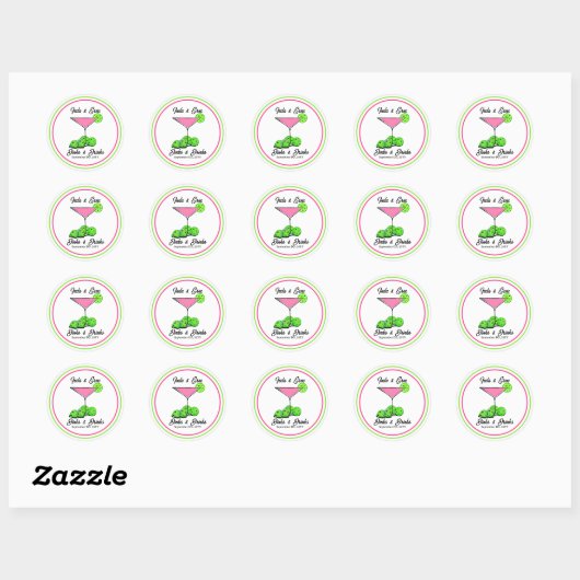 Sticker Rond Pickleball Enterrement de Vie de Jeune Fille Dinks (Feuille)