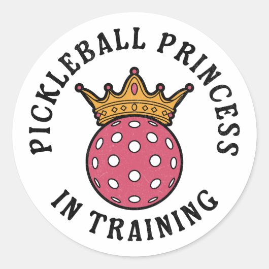 Sticker Rond Pickleball femmes drôle (Devant)